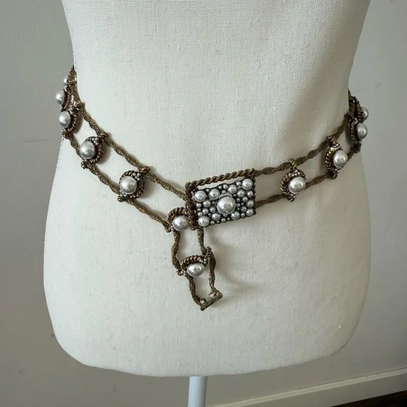 Zara Bronze Pearl Chain Belt - Picture 5 of 6